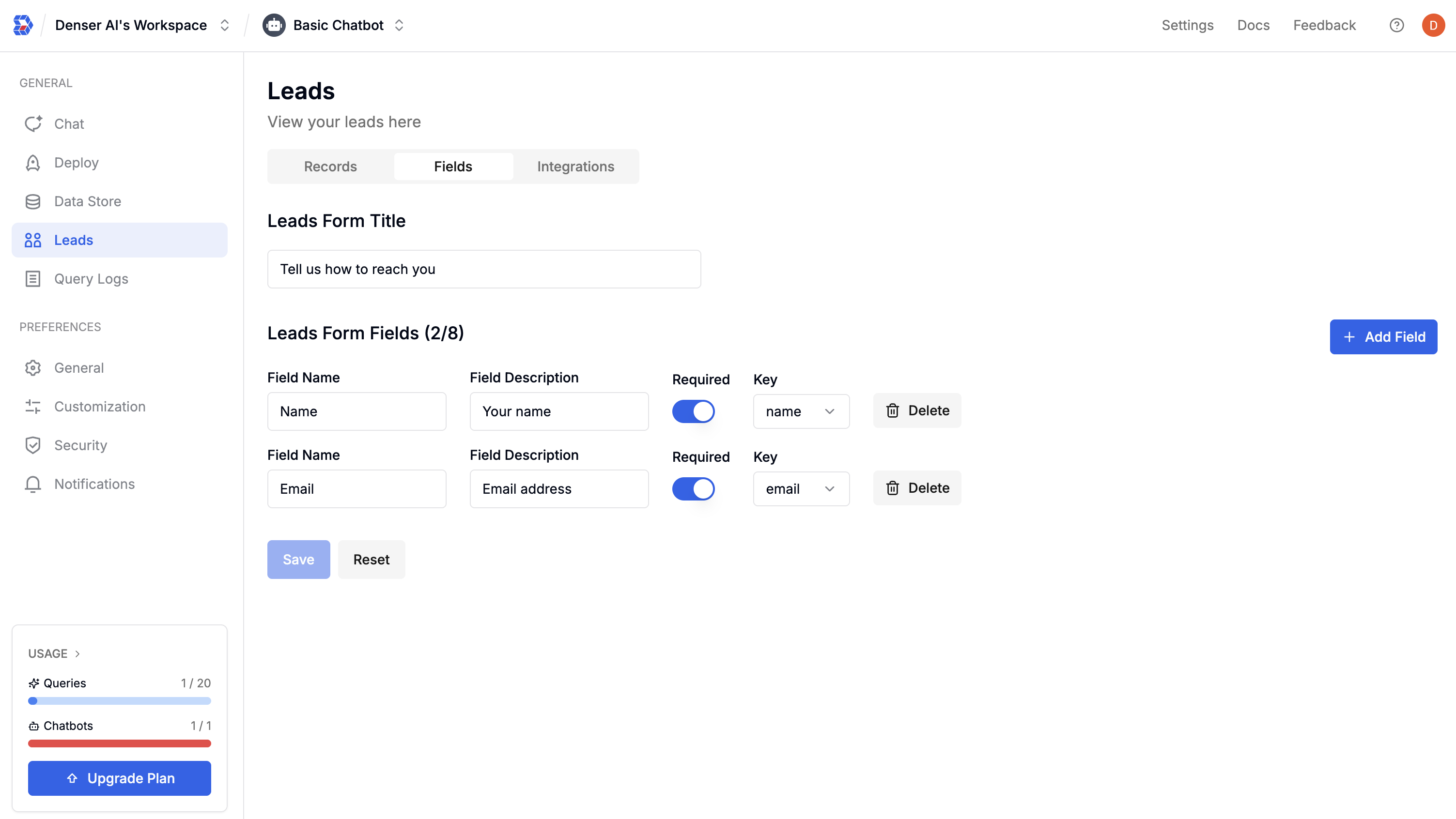 Customize Lead Generation
