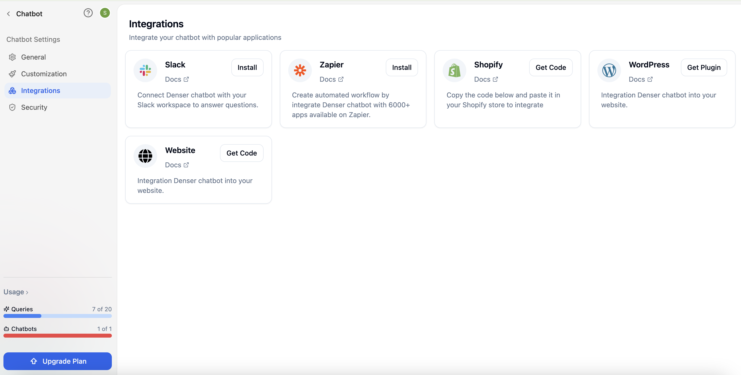 Select tile for Zapier integration