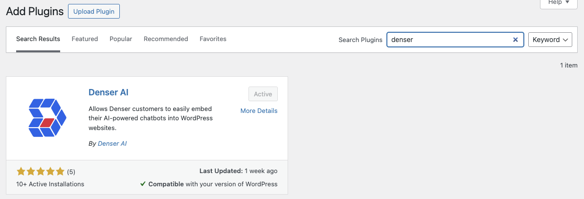 Search Denser Plugin