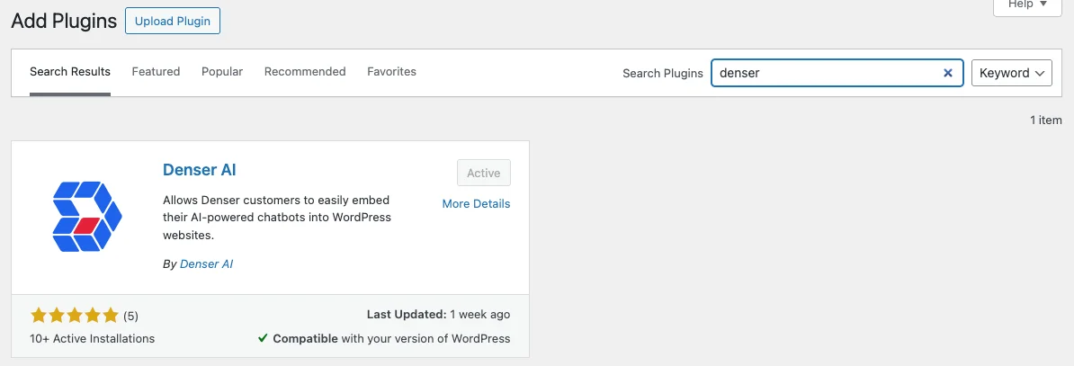 Search Denser Plugin